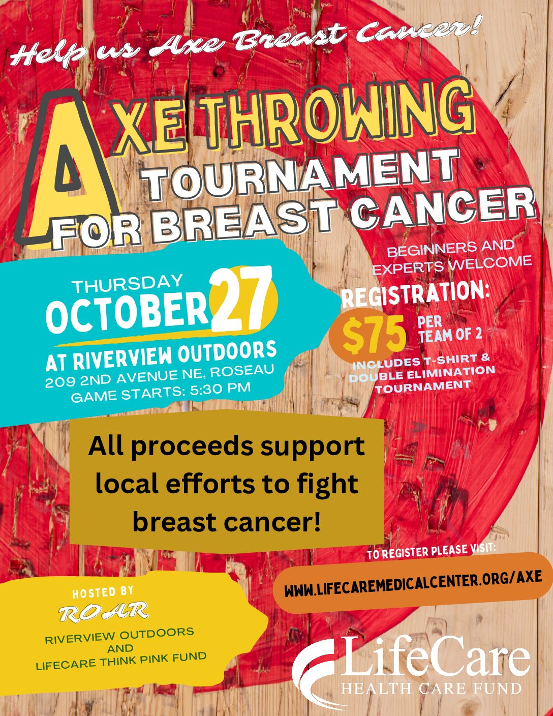 AXE THROWING FOR BREAST CANCER Go Explore Roseau, Minnesota
