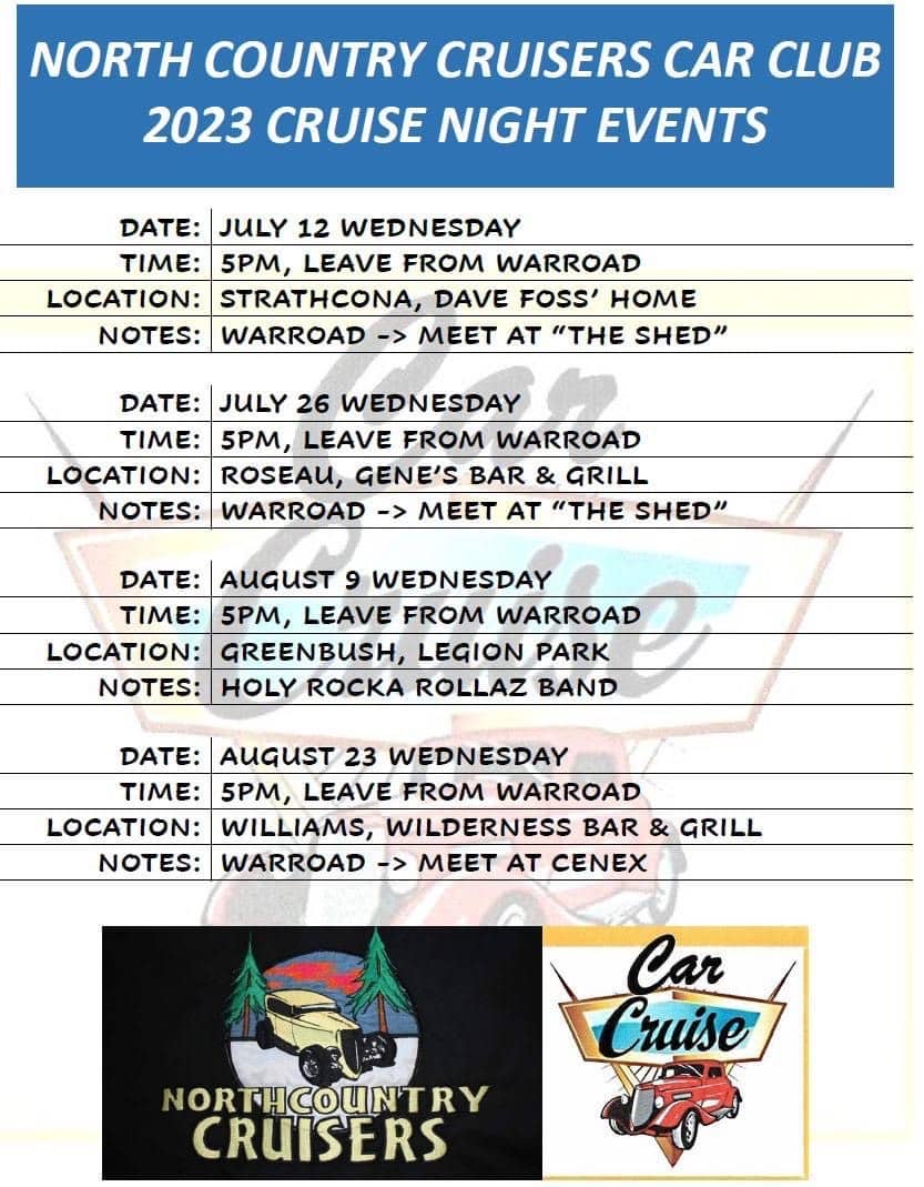 North Country Cruisers Car Cruiser Night Go Explore Roseau, Minnesota