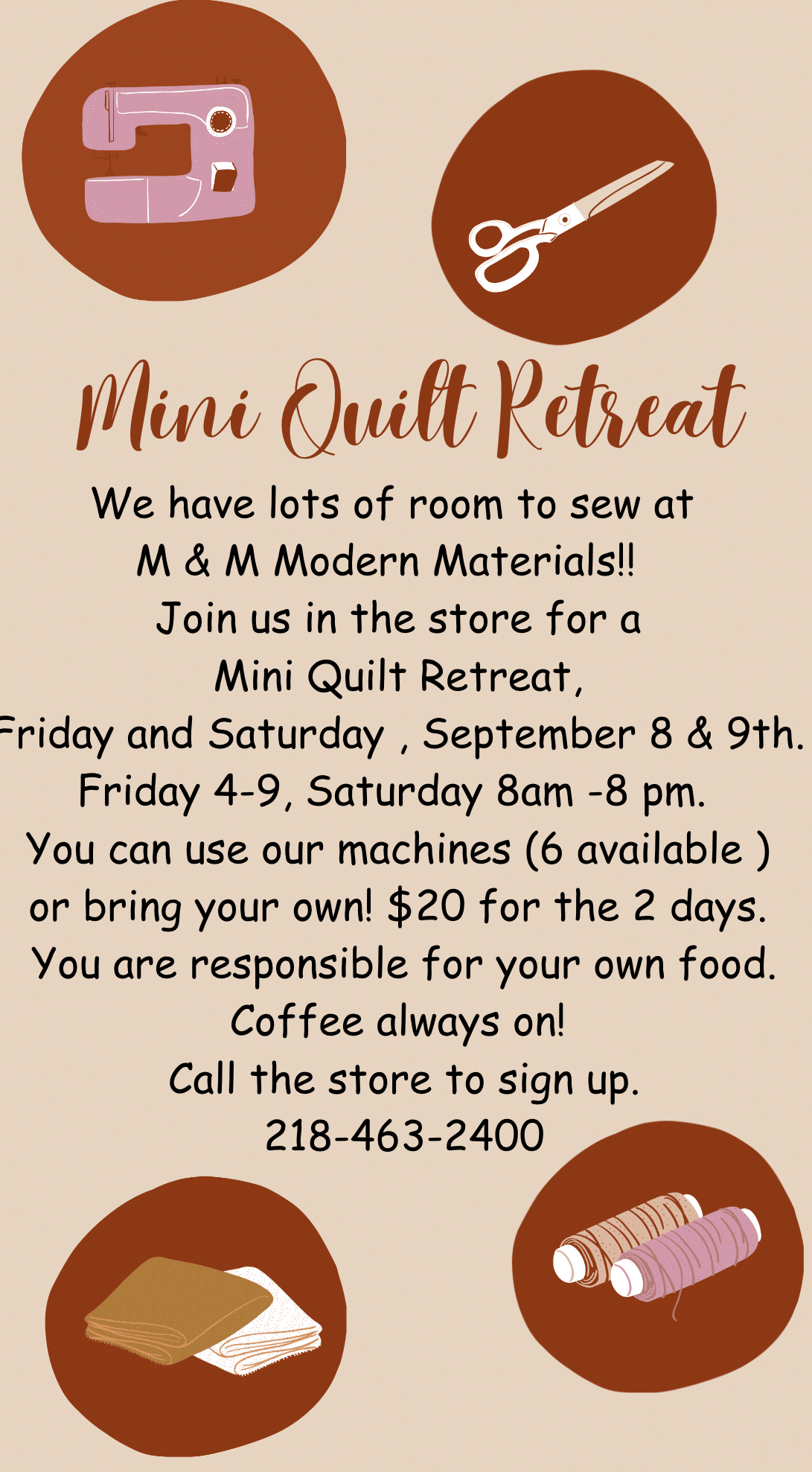 Mini Quilt Retreat Go Explore Roseau, Minnesota