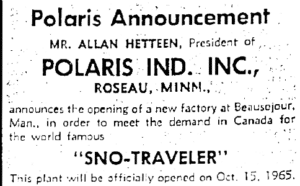 1965 Polaris iopening of Beausejour plant in Canada