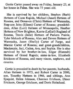 Gertie Hetteen Carter obit page 2