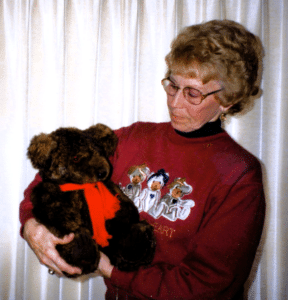 Gertie withone of her bears she made 1