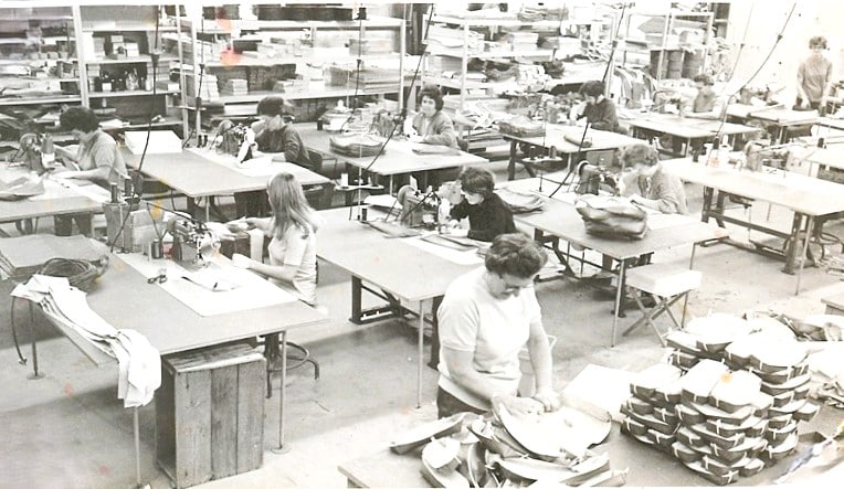 The Production Floor with the various stations for each seamstress
