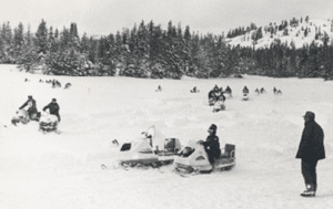 Snowmobiles enjoying Donners Ranch