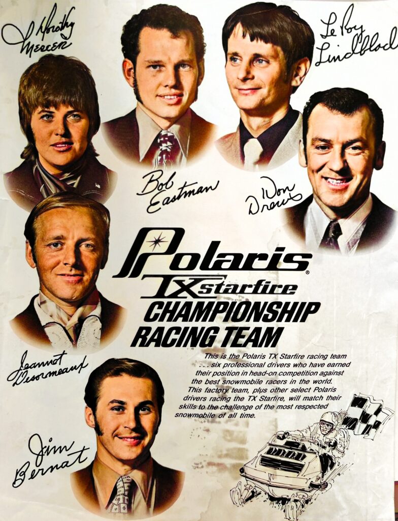 aut0graphed poster of the Polaris Professional Race Team 197