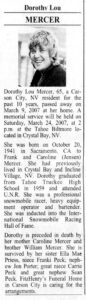 Dorothys obitutuary
